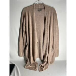 Barefoot Dreams Cozychic Lite Knit Style 903 Tan Cascade Open Front Size S/M